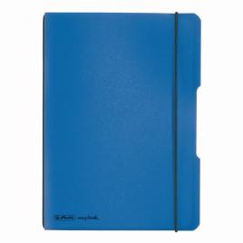 Caiet herlitz, my.book flex, a5, 40 file, 70 g/mp patratele, coperta albastru