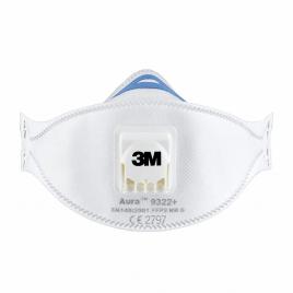 Masca de protectie respiratorie ffp2, 3m 9322+ aura, cu valva/supapa