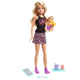 Papusa blonda barbie skipper first jobs - babysitter