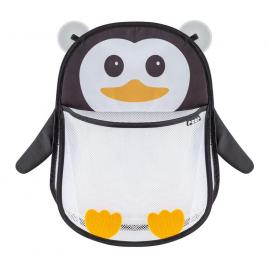 Saculet din plasa pentru jucarii de baie, prindere cu ventuze, forma de pinguin, fara bpa, 0+ luni, reer myhappypingu 76062