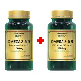 Ulei seminte de in (omega 3-6-9)60cps+30cps gratis