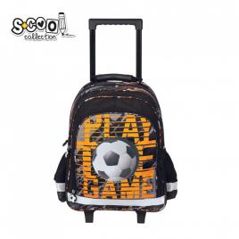 Ghiozdan trolley footbal, 38x29x14 cm - s-cool