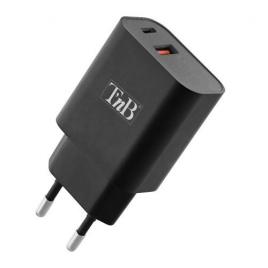 Tnb usb type-c pd + usb-a 30w wall charger - black