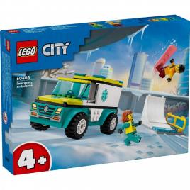 Lego city ambulanta de urgenta si practicant de snow boarding 60403