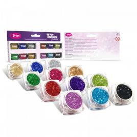 Set pudra sclipici - culori top - 12 x 2,5 ml