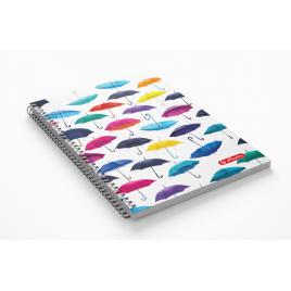 Agenda nedatata 17x24 cm cu spira, coperta tare, 192pagini, motiv umbrele