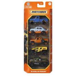 Matchbox set 5 masinute metalice mbx no road no problem scara 1:64