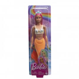 Barbie dreamtropia papusa sirena cu parul roz si coada portocalie