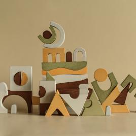 Jucarie din lemn - blocuri puzzle