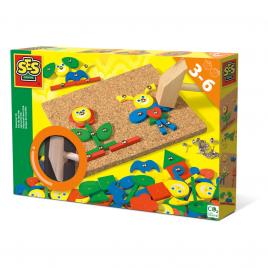 Set constructie copii - jucarie de indemanare cu ciocan si cuie - hammer tic