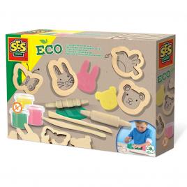 Set creativ - plastilina eco cu unelte de lemn