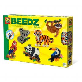 Set creativ copii - margele de calcat cu animale din jungla beedz