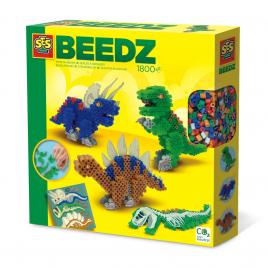 Set creativ copii - margele de calcat cu dinozauri beedz