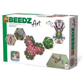 Set margele de calcat beedz art - botanica cu placi hexagonale