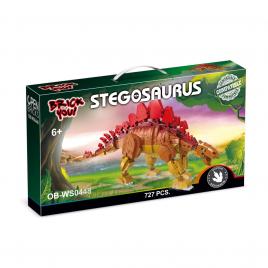 Dinozaur de jucarie - set constructie stegozaur (727 piese)