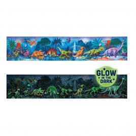 Puzzle pentru copii flourescent cu dinozauri (200 piese, 1.5m)