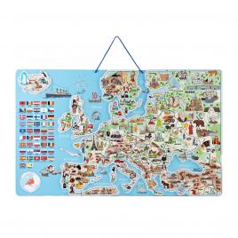 Puzzle si joc 3 in 1 - harta magnetica a europei, en