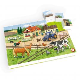 Puzzle ferma de animale hubelino (35 piese)