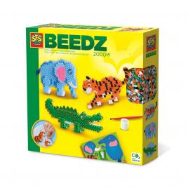 Set creativ beedz - margele de calcat animale din safari