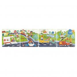 Puzzle pentru copii vehicule de salvare (4 in 1) si joc storytelling