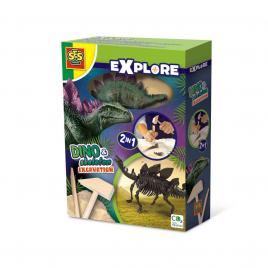 Set creativ dino si excavarea scheletului 2 in 1 - stegozaur