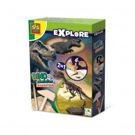 Set creativ dino si excavarea scheletului 2 in 1 - t-rex