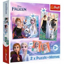 Puzzle trefl 2in1 memo disney frozen printesele si taramul lor