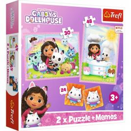 Puzzle trefl 2in1 memo gabbys dollhouse gabi si prietenii ei