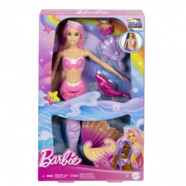 Barbie color change papusa sirena cu par roz