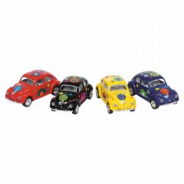 Masinuta die cast vw beetle classic, scara 1:64, lungime 6,5cm, cu print floral