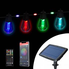 Șir de lumini solare inteligente - 84+15 led-uri rgb - 14,5 m - bluetooth