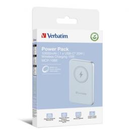 Verbatim powerpack 10000mah magnetic wireless mcp-10be blue