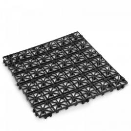 Paviment pentru gradină - plastic - negru - 29 x 29 x 1,5 cm - 4 buc/pachet