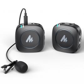 Microfon lavaliera wireless maono wm820, 2.4ghz, cu monotorizare in timp real si buton de mute