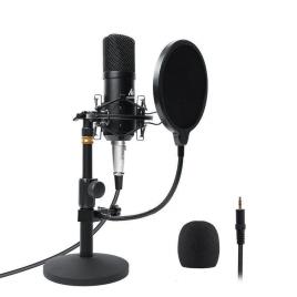 Microfon profesional maono au-a03t, pentru studio condenser bm800 cu stand metalic pentru podcast, streaming, gaming, karaoke