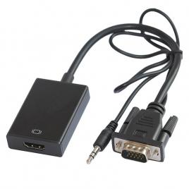 Cablu adaptor vga +jack 3.5 mm - hdmi tata-mama 0.1m