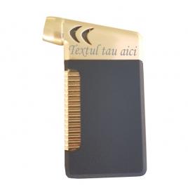 Bricheta metal antivant, neagra, gravata cu textul tau, g5