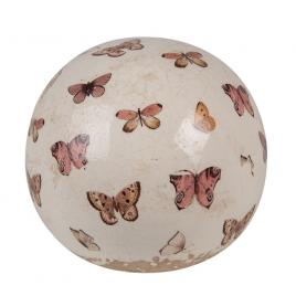 Set 2 sfere ceramica fluturasi 12x12 cm