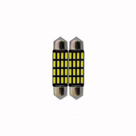 Set 2 becuri tip led, c5w sofit 40mm 16smd alb 12v