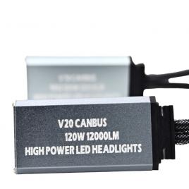 Set 2 becuri led v20 h7, 120w/set, canbus, 9/48v, 12000lm