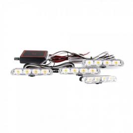 Set 4 lampi de siguranta pentru bara din fata, telecomanda, 12w