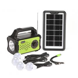 Sistem iluminare led gd8076, 4 becuri, panou solar