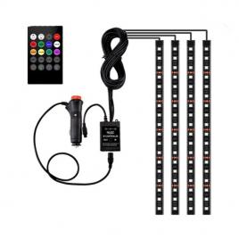 Set 4 benzi led rgb, telecomanda, 32cm