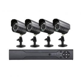 Sistem de supraveghere cctv cu dvr, 4 camere, ir, hd, usb, ip65