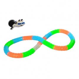 Set masinuta cu pista luminoasa andowl, 243 piese