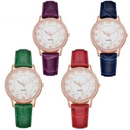 Ceas de mana, dama, elegant, albastru, piele ecologica, quartz