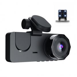 Camera tripla auto dvr, 2”, full hd, inregistrare automata