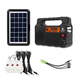 Sistem iluminare ep0138, 3 becuri, lanterna, bt, radio, 24w