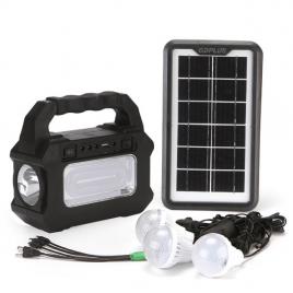 Sistem iluminare gd8080, 3 becuri, lanterna, usb