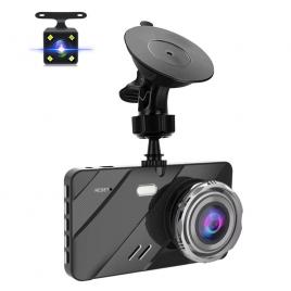 Camera dubla auto dvr, full hd, inregistrare automata, 4”